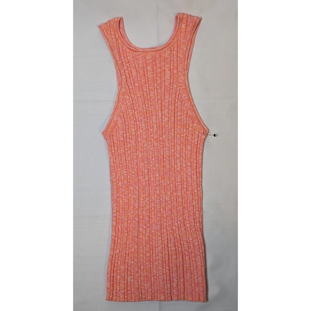 Anthropologie Ribbed Marled Halter Racerback Women Tank Top Peach Size XL